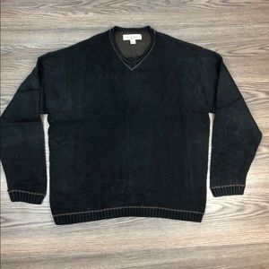 Tommy Bahama Sweaters - Tommy Bahama Black w/ Brown Trim V-Neck Sweater L Tommy Bahama Sweaters - Tommy Bahama Black w/ Brown Trim V-Neck Sweater L